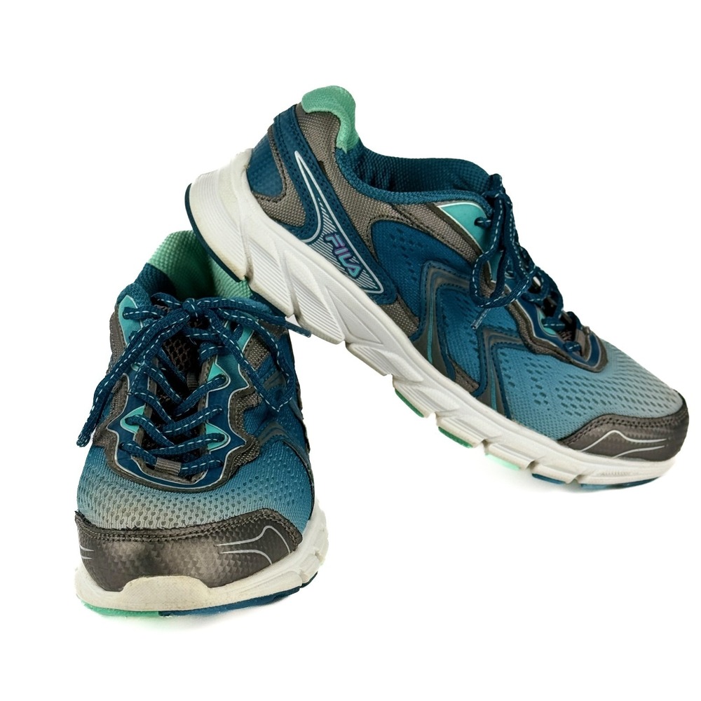 Womens FILA Stellaray Coolmax Running Shoes Size 7.5 Green/Blue Athletic Sneaker
